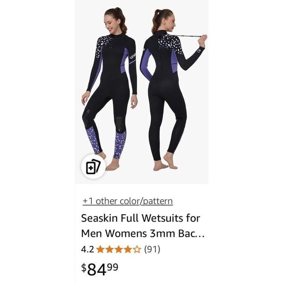 Seaskin Full Wetsuits for Men Womens 3mm Back Zip - Picture 8 of 8